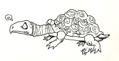 Cartoon: Turtle (medium) by vokoban tagged pen,and,ink,doodle,drawing,scribble,pencil