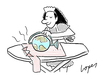 Cartoon: Global Warming (small) by Lopes tagged iron,maid,ironing,board,globe,shirt,environment,climate,change,earth