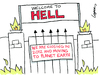 Cartoon: Hell Announcement (small) by Lopes tagged hell,entrance,fire,global,warming,climate,change,environment,sign,planet,earth