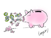 Cartoon: Piggy Flu (small) by Lopes tagged swine,flu,piggy,bank,sneeze,coins,money,schweinegrippe