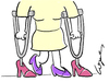 Cartoon: Shoe Love (small) by Lopes tagged shoes,woman,crutches,obsession,walking