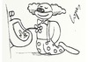 Cartoon: Squirt (small) by Lopes tagged clown,pee,bathroom,flower,circus,water,toilet