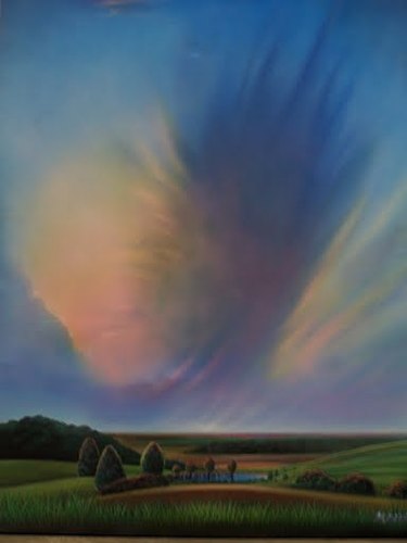 Cartoon: A flint hills moment in time (medium) by marcoangelo tagged painting,airbrush,landscapes