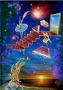Cartoon: A door to my worlds (small) by marcoangelo tagged painting,airbrush,universe,doors