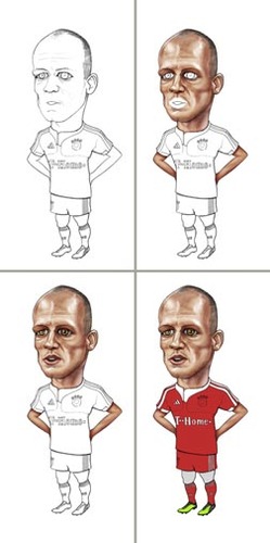 Cartoon: makinG Arjen (medium) by gamez tagged arjen,robben,bayern,movlen,stadium