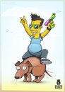 Cartoon: PiGDoG (small) by gamez tagged pig,dog,simpsons,gamez,gun,water,sun,father,ground,sky