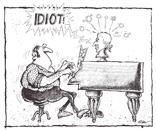 Cartoon: A pianist -  Ridha H. Ridha (medium) by Ridha Ridha tagged pianist,piano,wolfgang,amadeus,mozart,salzburg,ridha