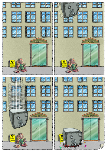 Cartoon: Charity - Ridha H. Ridha (medium) by Ridha Ridha tagged charity,blind,poor,bank,safe,money,ridha