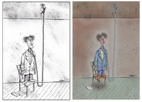 Cartoon: Suicide - Ridha H. Ridha (medium) by Ridha Ridha tagged suicide,desperate,hopelessness,ridha