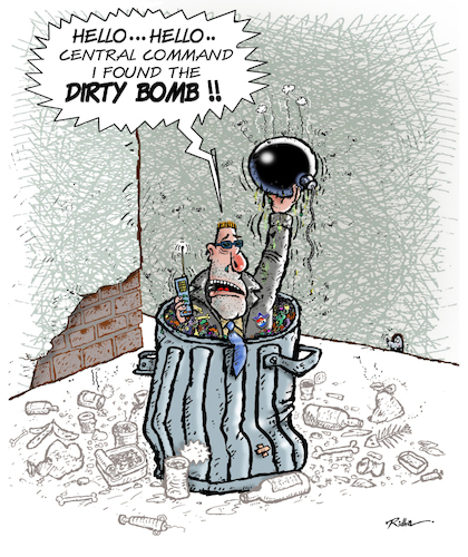 Cartoon: The Dirty Bomb - Ridha H. ridha (medium) by Ridha Ridha tagged dirty,bomb,dangerous,radioactive,ridha