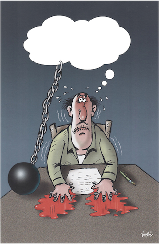 Cartoon: Thinking is forbidden... Talking (medium) by Ridha Ridha tagged forbidden