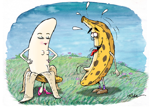 Cartoon: WOW (medium) by Ridha Ridha tagged sexy,banana,charming,cartoon,ridha