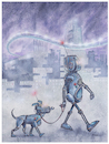 Cartoon: Human and dog in future  - Ridha (small) by Ridha Ridha tagged human,and,dog,future,cartoon,book,ridha,1989