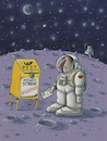 Cartoon: Streik -Ridha (small) by Ridha Ridha tagged streik,moon,astronaut,letter