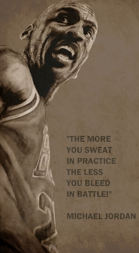 Cartoon: Michael Jordan (medium) by ARTito tagged vintage,sepia,malerei,schrift,painting,portrait,games,olympic,freund,bester,sportfan,sport,sports,basketball,nba,quote,zitat,schwitzen,sweat,practice,jordan,michael