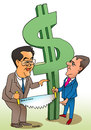 Cartoon: China and Russia against dollar (small) by kranev tagged president,medvedev