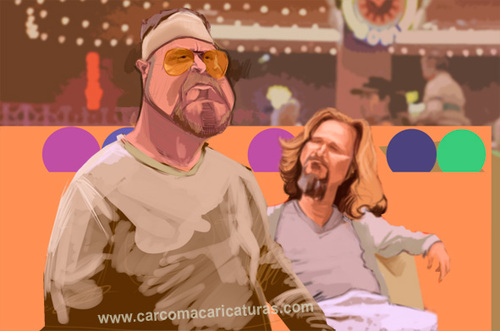 Cartoon: Big Lebowski caricature (medium) by carcoma tagged cine,caricatura,carcoma,lebowski