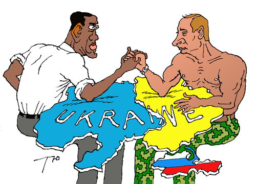 Cartoon: Arm-wrestling (medium) by tunin-s tagged armwrestling