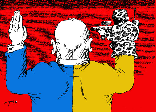 Cartoon: Ukrainian sniper (medium) by tunin-s tagged sniper