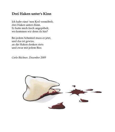 Cartoon: Drei Haken unters Kinn (medium) by Carlo Büchner tagged kinn,haken,schlägerei,schnitzel,anpöbeln
