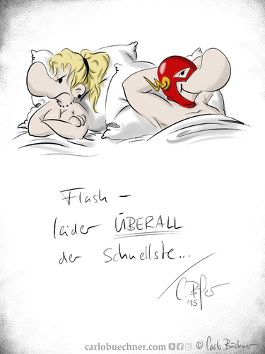 Cartoon: Flash (medium) by Carlo Büchner tagged flash,superheld,carlo,büchner,cartoon,comic,dc,comics,ray,2015,serie,neu,schnell,fast,man,prosieben