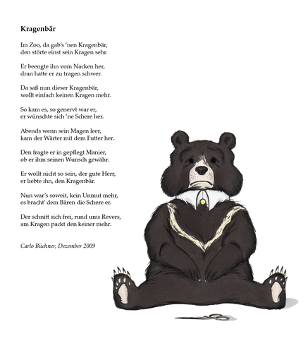 Cartoon: Kragenbär (medium) by Carlo Büchner tagged bär,kragen,gedicht,reim,schere