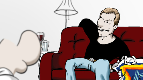 Cartoon: RAY YouTube Interview mit Til (medium) by Carlo Büchner tagged til,schweiger,tatort,ard,das,erste,2013,keinohrhasen,zweiohrküken,kokowääh,kokowääh2,nora,tschirner,film,kino,parody,humor,satire,cartoon,zeichnung,carlo,büchner,ray,youtube,kommissar,tschiller,hamburg,neu