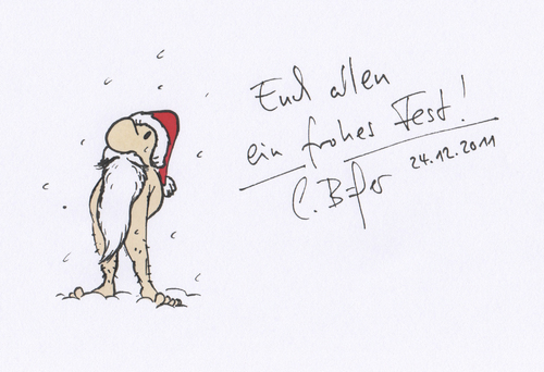Cartoon: Weihnachtsgruß (medium) by Carlo Büchner tagged weihnachten,gruß,2011,carlo,büchner,arts
