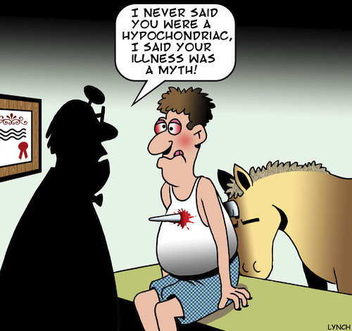 Cartoon: A Mythical illness (medium) by toons tagged unicorns,hypochondriac,mythical,figures,medical,horses,horns,animals,unicorns,hypochondriac,mythical,figures,medical,horses,horns,animals