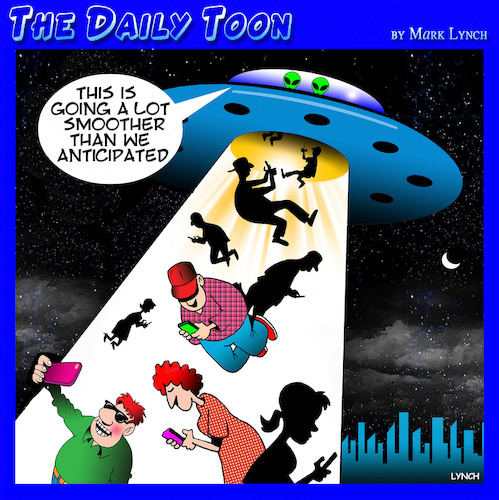 Alien abduction By toons | Media & Culture Cartoon | TOONPOOL