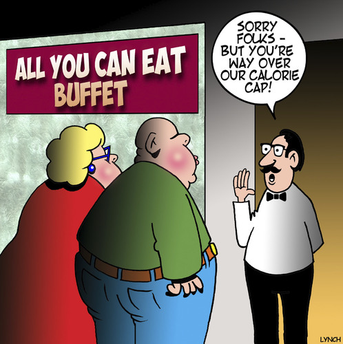 Cartoon: All you can eat buffet (medium) by toons tagged salary,cap,buffet,obesity,all,you,can,eat,food,gluttony,salary,cap,buffet,obesity,all,you,can,eat,food,gluttony