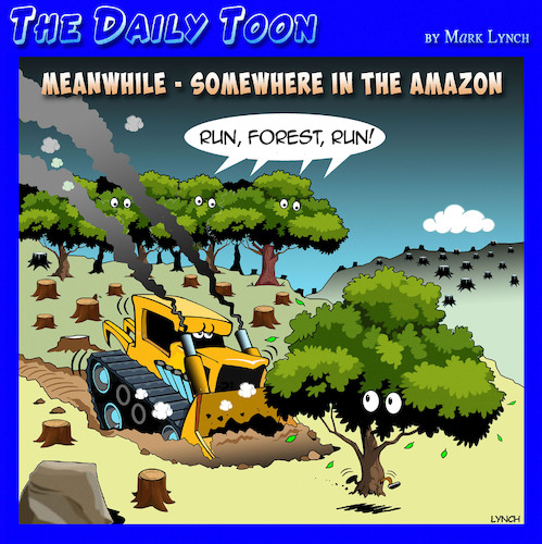 Cartoon: Amazon forest (medium) by toons tagged forest,gump,run,amazon,rainforest,deforestation,forest,gump,run,amazon,rainforest,deforestation