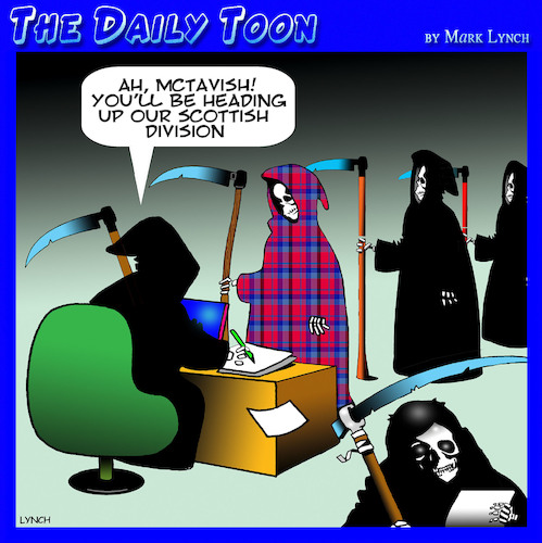 Cartoon: Angel of death (medium) by toons tagged scotland,tartan,scotland,tartan