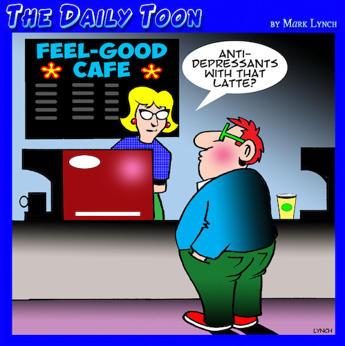 Cartoon: anti depressants (medium) by toons tagged anti,depressants,cafe,feel,good,coffee,latte,anti,depressants,cafe,feel,good,coffee,latte