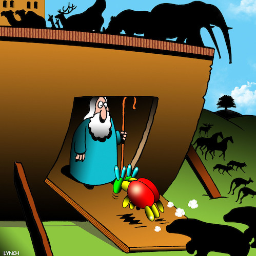 Cartoon: Balloon animals (medium) by toons tagged noahs,ark,balloon,animals,clown,noahs,ark,balloon,animals,clown