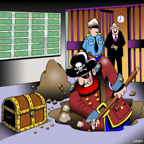 Cartoon: Bank deposit (medium) by toons tagged pirates,bank,deposits,chest,of,gold,vault,skull,and,crossbones,buried,treasure,pirates,bank,deposits,chest,of,gold,vault,skull,and,crossbones,buried,treasure