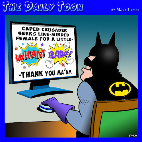 Cartoon: Batman (medium) by toons tagged wham,bam,batman,dating,wham,bam,batman,dating