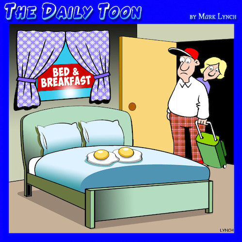 Cartoon: Bed and breakfast (medium) by toons tagged accommodation,hotels,breakfast,accommodation,hotels,breakfast