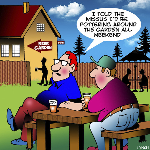 Cartoon: Beer garden (medium) by toons tagged gardening,beer,garden,pottering,gardening,beer,garden,pottering