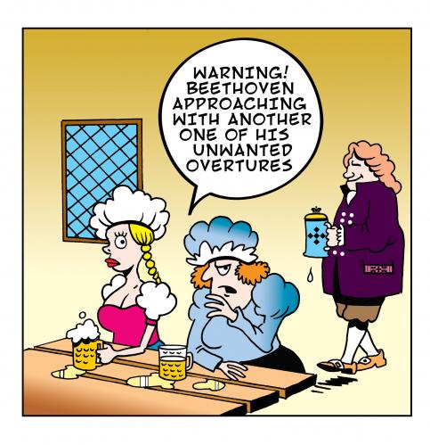 Cartoon: beethovens unwanted overture (medium) by toons tagged beethoven,overture,music,classical