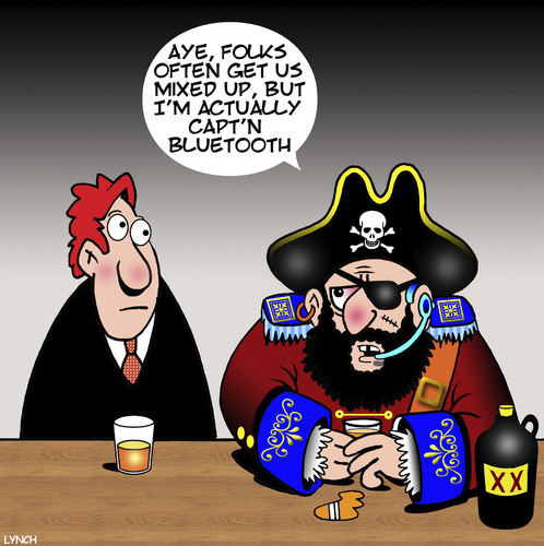 Cartoon: Blackbeard (medium) by toons tagged bluetooth,history,captain,blackbeard,pirates,mistaken,identity,headphones,bluetooth,history,captain,blackbeard,pirates,mistaken,identity,headphones