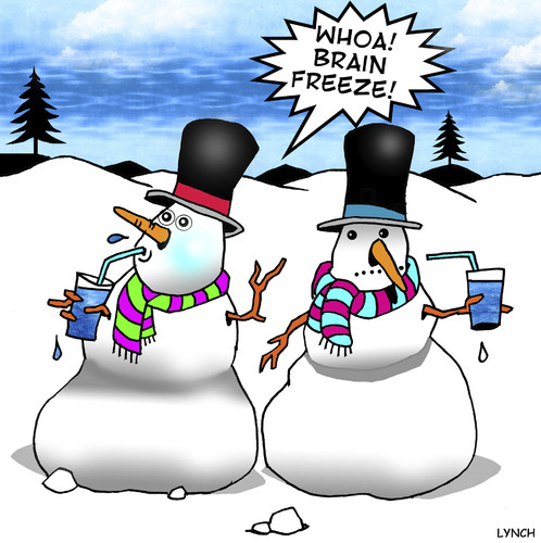 Cartoon: Brain freeze (medium) by toons tagged snowman,brain,freeze,eskimo,cold,drinks,ice,cream