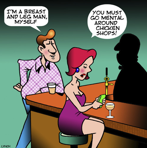 Cartoon: Breast and leg man (medium) by toons tagged breasts,legs,kinky,chicken,shop,kentucky,fried,kfc,breasts,legs,kinky,chicken,shop,kentucky,fried,kfc