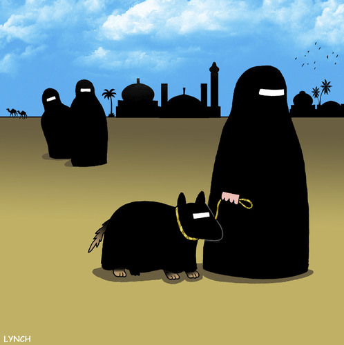 Burka dog By toons | Religion Cartoon | TOONPOOL