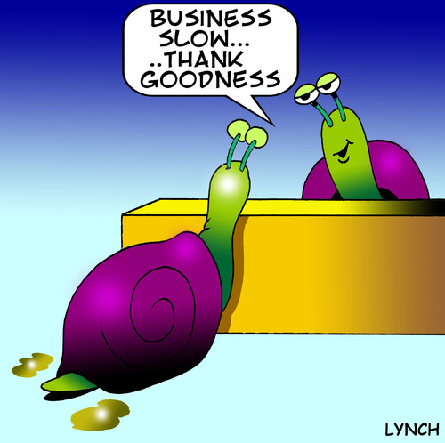 Cartoon: business is slow (medium) by toons tagged snails,slugs,business,sales,shops