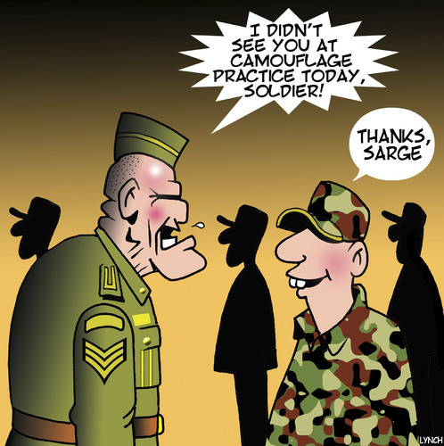 Cartoon: Camouflage (medium) by toons tagged camouflage,army,sargent,fashion,enlisted,man,uniform,camouflage,army,sargent,fashion,enlisted,man,uniform
