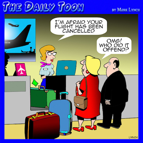 Cartoon: Cancel culture (medium) by toons tagged woke,cancelling,culture,air,travel,woke,cancelling,culture,air,travel