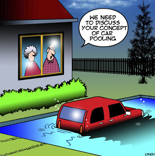 Cartoon: Car pooling (medium) by toons tagged car,pool,energy,saving,shared,vehicles,swimming,pools,car,pool,energy,saving,shared,vehicles,swimming,pools