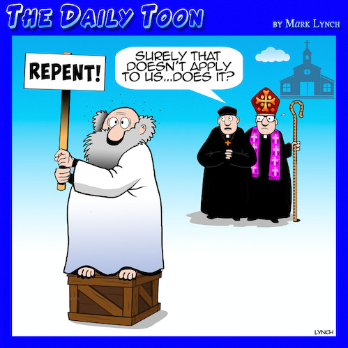 Cartoon: Catholic church (medium) by toons tagged repent,sign,catholic,priests,sinning,repent,sign,catholic,priests,sinning