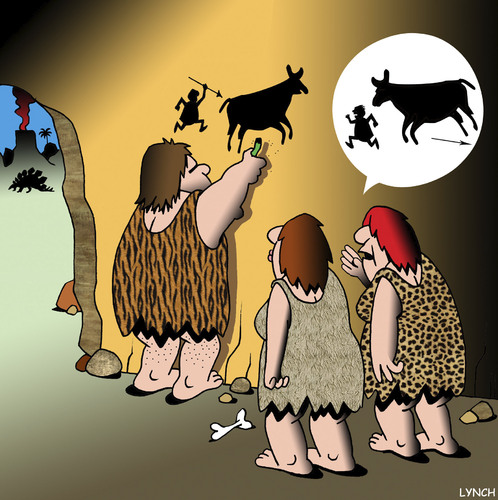 Cave drawing cartoon Cave drawing cartoon